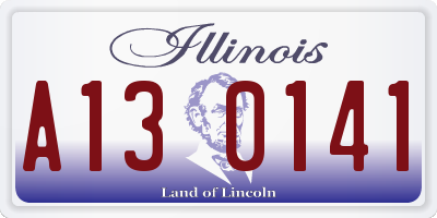 IL license plate A130141