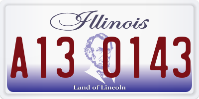 IL license plate A130143