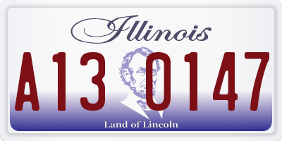 IL license plate A130147