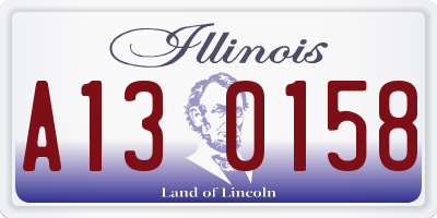 IL license plate A130158