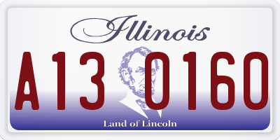 IL license plate A130160