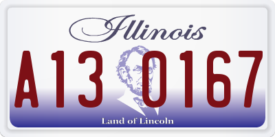 IL license plate A130167