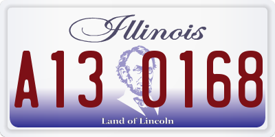 IL license plate A130168