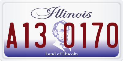IL license plate A130170