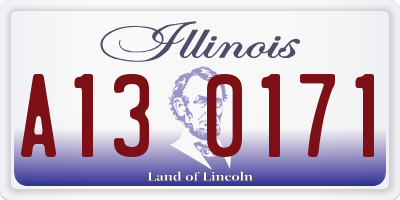 IL license plate A130171