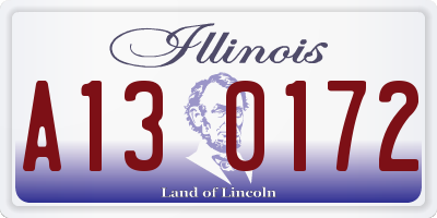 IL license plate A130172