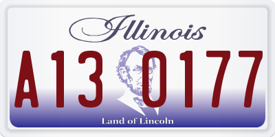 IL license plate A130177