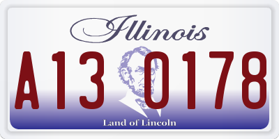IL license plate A130178