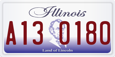 IL license plate A130180