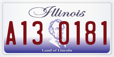 IL license plate A130181