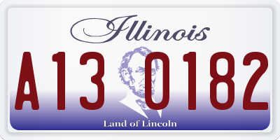 IL license plate A130182