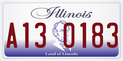 IL license plate A130183