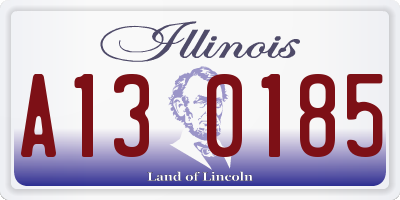 IL license plate A130185