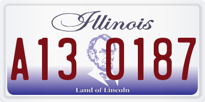 IL license plate A130187