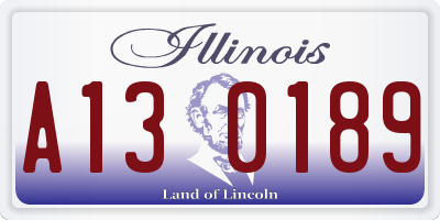 IL license plate A130189