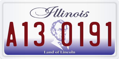 IL license plate A130191