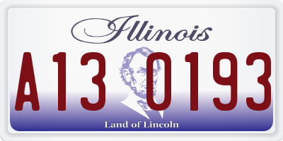 IL license plate A130193