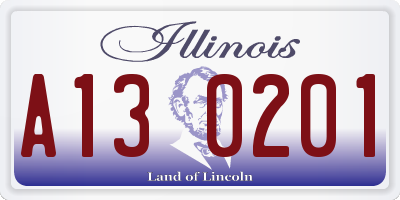 IL license plate A130201