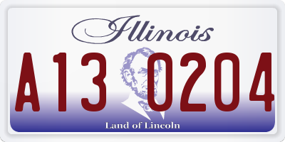 IL license plate A130204