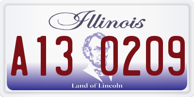 IL license plate A130209