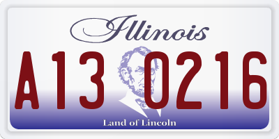 IL license plate A130216