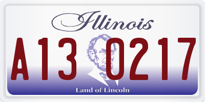 IL license plate A130217