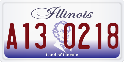 IL license plate A130218