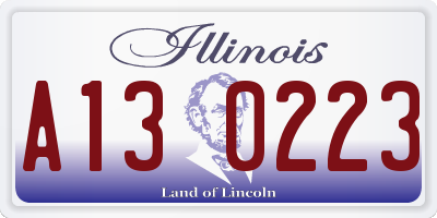 IL license plate A130223