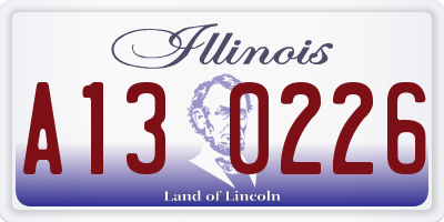 IL license plate A130226