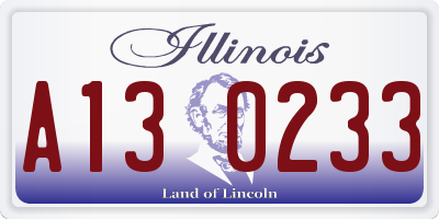 IL license plate A130233