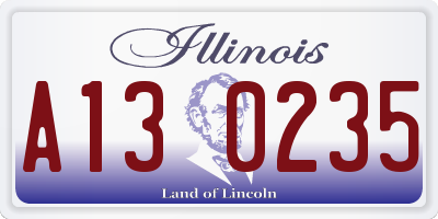 IL license plate A130235