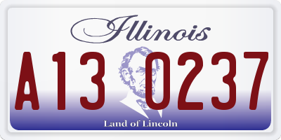 IL license plate A130237