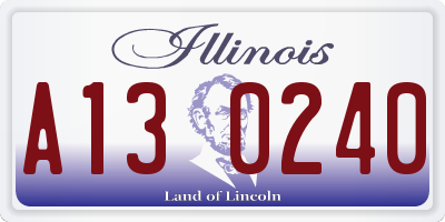 IL license plate A130240