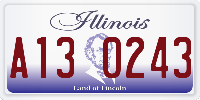 IL license plate A130243