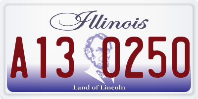 IL license plate A130250