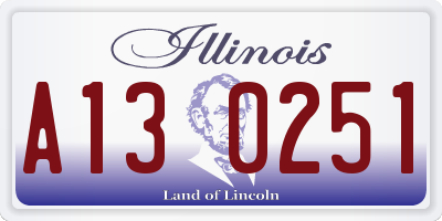 IL license plate A130251