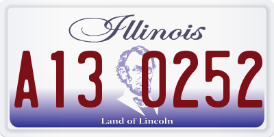 IL license plate A130252