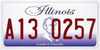 IL license plate A130257