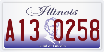 IL license plate A130258