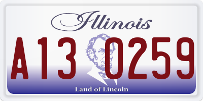 IL license plate A130259