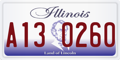 IL license plate A130260
