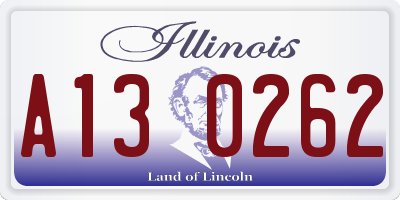 IL license plate A130262