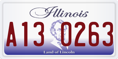 IL license plate A130263