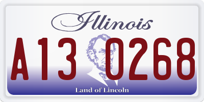 IL license plate A130268