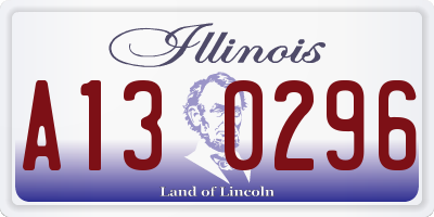 IL license plate A130296