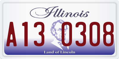 IL license plate A130308