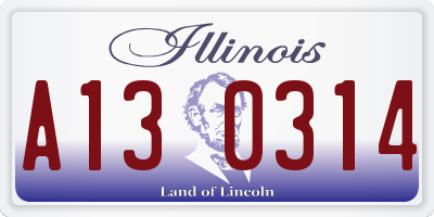 IL license plate A130314