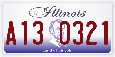 IL license plate A130321