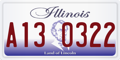 IL license plate A130322