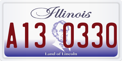 IL license plate A130330